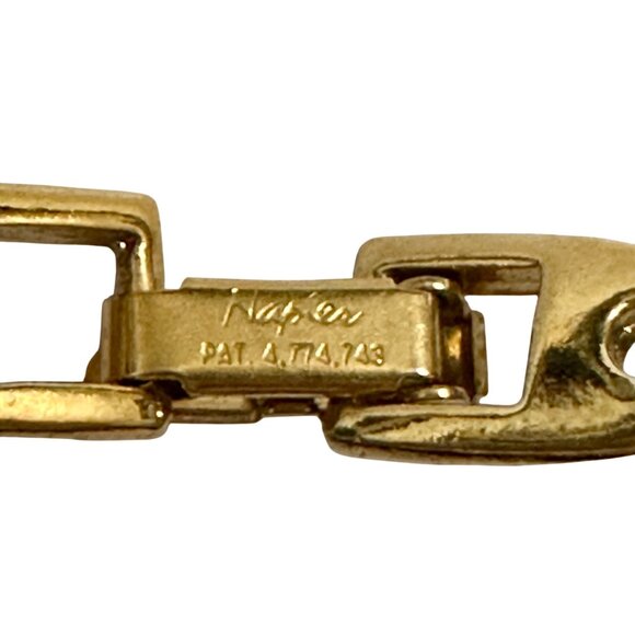 Naper Necklace Jewlery Statement 19" Single Strand Blue Beads Gold Tone Vintage - Picture 2 of 6